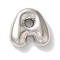 Brass Pendants, Long-Lasting Plated, Platinum, Letter A, 10x10x3.5mm, Hole:1.4mm