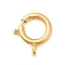 Brass Spring Ring Clasps, Rack Plating, Nickel Free, Real 18K Gold Plated, 18.5x16x2.5mm, Hole: 2mm