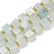 Natural Aquamarine Beads Strands, Cube, with Seed Beads, 4~5x4~5x4~5mm, Hole: 0.9mm, about 56pcs/strand, 15.35''(39cm)