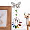 Crystal Teardrop Glass Suncatchers Prisms Pendant Decorations, Chakra Chandelier Hanging Ornament for Window Sun Catcher with Butterfly, Colorful, 315~330x60mm