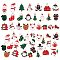 50Pcs 25 Style Christmas Alloy Enamel Pendants, Light Gold, Mixed Shapes, Mixed Color, 14~25.5x14~23.5x1.5~4.5mm, Hole: 1.6~2mm, 2pcs/style