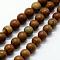 Natural Wood Lace Stone Beads Strands, Round, 6~6.5mm, Hole: 0.5mm, about 63pcs/strand,  14.96 inch(38cm)