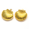 Shell Rack Plating Brass Locket Pendants, Lead Free, Golden, 24x22x9mm, Hole: 1mm