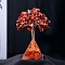Natural Red Jasper Chips Tree Decorations, Resin Pyramid Base with Gemstone Chip, Copper Wire, Feng Shui Energy Stone Gift for Home Office Desktop Decorations, 95x40mm