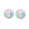 Ocean Theme Flat Round Resin Cabochons, Fish, 33.5~34.5x9~11.5mm