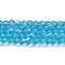Transparent Electroplate Glass Beads Strands, AB Color Plated, Faceted, Bicone, Deep Sky Blue, 2.9~3.3x2.5mm, Hole: 0.7mm, about 135~140pcs/strand, 38~40cm