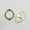 Vintage Adjustable Iron Finger Ring Components Alloy Cabochon Bezel Settings, Cadmium Free & Lead Free, Antique Silver, 17x5mm, Oval Tray: 25x18mm