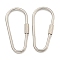 Non-Tarnish 304 Stainless Steel Screw Carabiner Lock Charms, for Necklaces Making, Quick Links, Oval, 56x26.5x3mm