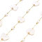 5M Ion Plating(IP) 304 Stainless Steel Paperclip Chains, Soldered, with Spool, with Shell Beads, Butterfly, Real 18K Gold Plated, 8.5x11x3mm, about 16.40 Feet(5m)/Roll