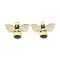 Alloy Enamel Pendants, with Crystal Rhinestone, for DIY Accessories, Bees, Light Gold, Lead Free & Cadmium Free, Yellow, 13.5x17x3mm, Hole: 1.8mm