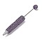Iron Beadable Pen, Ball-Point Pen, with Polymer Clay Rhinestone, for DIY Personalized Pen with Jewelry Beads, Light Amethyst, 145x15mm