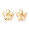 Brass Beads, Cadmium Free & Nickel Free & Lead Free, Flower, Real 18K Gold Plated, 11.5x12.5x4mm, Hole: 1.2mm