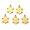 PVD Vacuum Plating 304 Stainless Steel Charms, Laser Cut, Tortoise, Real 18K Gold Plated, 14x10.5x1mm, Hole: 1mm