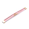 PU Leather Braided Multi-strand Bracelet, Interlocked Ring Bracelet with Magnetic Clasp for Women, Light Gold, Pink, 7-5/8 inch(19.3cm)