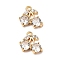 Brass Micro Pave Cubic Zirconia Pendants, Cadmium Free & Nickel Free & Lead Free, Cherry Charms, Real 18K Gold Plated, Clear, 9.5x10x3mm, Hole: 1.2mm
