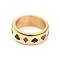 Stainless Steel Spinner Ring, with Playing Card Pattern, Wide Band Rings for Unisex, Golden, 7.7mm, Inner Diameter: 17.5mm