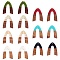 14Pcs 7 Styles Opaque Resin & Transparent Foil Resin Pendants, with Walnut Wood, V-Shpaed Charm, Mixed Color, 38x29x3mm, Hole: 2mm, 2pcs/style