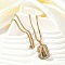 201 Stainless Steel Micro Pave Clear Cubic Zirconia Virgin Mary Pendant Box Chain Necklaces for Men, Real 18K Gold Plated, 23.62 inch(60cm)