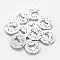 Non-Tarnish 304 Stainless Steel Kitten Pendants, Flat Round with Cat & Branch, Stainless Steel Color, 20x1mm, Hole: 1.5mm