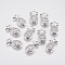 Brass Micro Pave Cubic Zirconia Charms, Pineapple, Real Platinum Plated, 16x9x2.5mm, Hole: 1.5mm