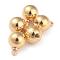 Brass Links, Long-Lasting Plated, with Threaded Hole, Round, Real 24K Gold Plated, 10.8x8mm, Hole: 1.5mm, Inner Diameter: 2mm