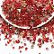 Opaque & Transparent Glass Beads, Faceted Nuggets, Dark Red, 2~5x2.5~8x3~5mm, Hole: 1~1.4mm, about 10g/bag