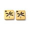 304 Stainless Steel Charms, Laser Cut, Coconut Tree, Golden, Square, 6x6x1mm, Hole: 1mm