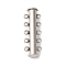 304 Stainless Steel Slide Lock Clasps, Tube, Ion Plating(IP), 4-Strand, 8-Hole, Stainless Steel Color, 30.5x10.5x6.5mm, Hole: 1.8mm