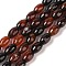 Natural Agate Beads Strands, Dyed & Heated, Faceted, Oval, Dark Red, 12x7.5~8mm, Hole: 1.2mm, about 32pcs/strand, 14.96''(38cm)