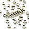 Brass Grade A Rhinestone Spacer Beads, Straight Flange, Rondelle, Silver, Olivine, 8x3.8mm, Hole: 1.5mm