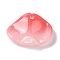 Glass Pendants, Red Lily, Shell Shape, Light Coral, 15.5x20x5mm, Hole: 1.4mm