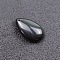 Natural Obsidian Pendants, Teadrop Charms, 25x15~18x7~8mm, Hole: 1.2mm
