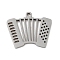 Non-Tarnish 5Pcs 201 Stainless Steel Pendants, Laser Cut, Organ Charm, Stainless Steel Color, 13.5x16x1mm, Hole: 1.2mm