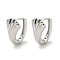 Shell Shape Brass Hoop Earrings, Real Platinum Plated, 16x10mm