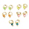 Brass Enamel Huggie Hoop Earrings, Long-Lasting Plated, Lead Free & Cadmium Free, Heart, Real 18K Gold Plated, Mixed Color, 19mm, Pin: 1mm