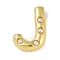 Brass Pendants, Cadmium Free & Nickel Free & Lead Free, with ABS, Letter A~Z, Letter J, 20.5x15.5x6.5mm, Hole: 3.5mm