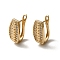 Brass Micro Pave Cubic Zirconia Hoop Earring, Light Gold, 19x9mm