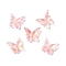 Glass Beads, Butterfly, Two Tone, Pink, 12x13.5x3.5mm, Hole: 1.2mm