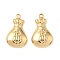 304 Stainless Steel Pendants, Money Bag, Real 18K Gold Plated, 15.5x9.5x3mm, Hole: 1.5mm