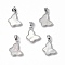 Brass Charms, with Freshwater Shell, Nickel Free, Butterfly Charm, Platinum, 14x12x3mm, Hole: 4.5x2.5mm