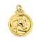 304 Stainless Steel Pendants Rhinestone Settings, Round with Constellations, Virgo, 20.5x17x3.5mm, Hole: 3.5x2mm, Fit for 0.9mm Rhinestone