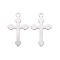 304 Stainless Steel Pendants, Cross, Silver, 18x11x0.5mm, Hole: 1.2mm