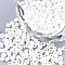 Opaque Glass Seed Beads, Rainbow Plated, Round, White, 4mm, Hole: 1.5mm, about 4500pcs/bag