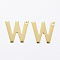 304 Stainless Steel Charms, Letter.W, Real 18K Gold Plated, 11x12x0.8mm, Hole: 1mm