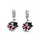 Rack Plating Alloy Enamel European Dangle Charms, with Crystal Rhinestone, Large Hole Beads, Cadmium Free & Lead Free, Platinum, Ladybird, Dark Red, 25mm, Hole: 5mm, Ladybird: 14x13x4.5mm