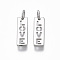 Brass Pendants, with Jump Ring, Nickel Free, Rectangle with Word LOVE, Real Platinum Plated, 16x5x1.5mm, Hole: 3mm