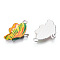 Printed Alloy Pendants, with Enamel, Butterfly, Platinum, Yellow Green, 24.5x16x2mm, Hole: 2mm
