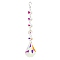 Clear AB Glass Pendant Decorations, with Glass Octagon Link, Hanging Suncatchers Garden Decorations, Fan, pendant: 50mm