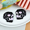 Halloween Themed Printed Acrylic Pendants, Skull, 33x34mm