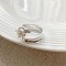 925 Sterling Silver Cuff Rings, with Shell Pearl, Silver, Round, Inner Diameter: Adjustable